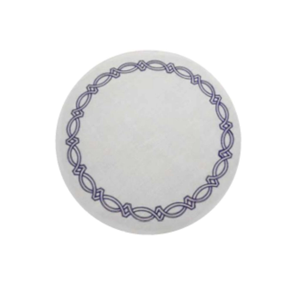 Kit - Jogo Americano Truly Branco c/ Azul - Linha Ricamo