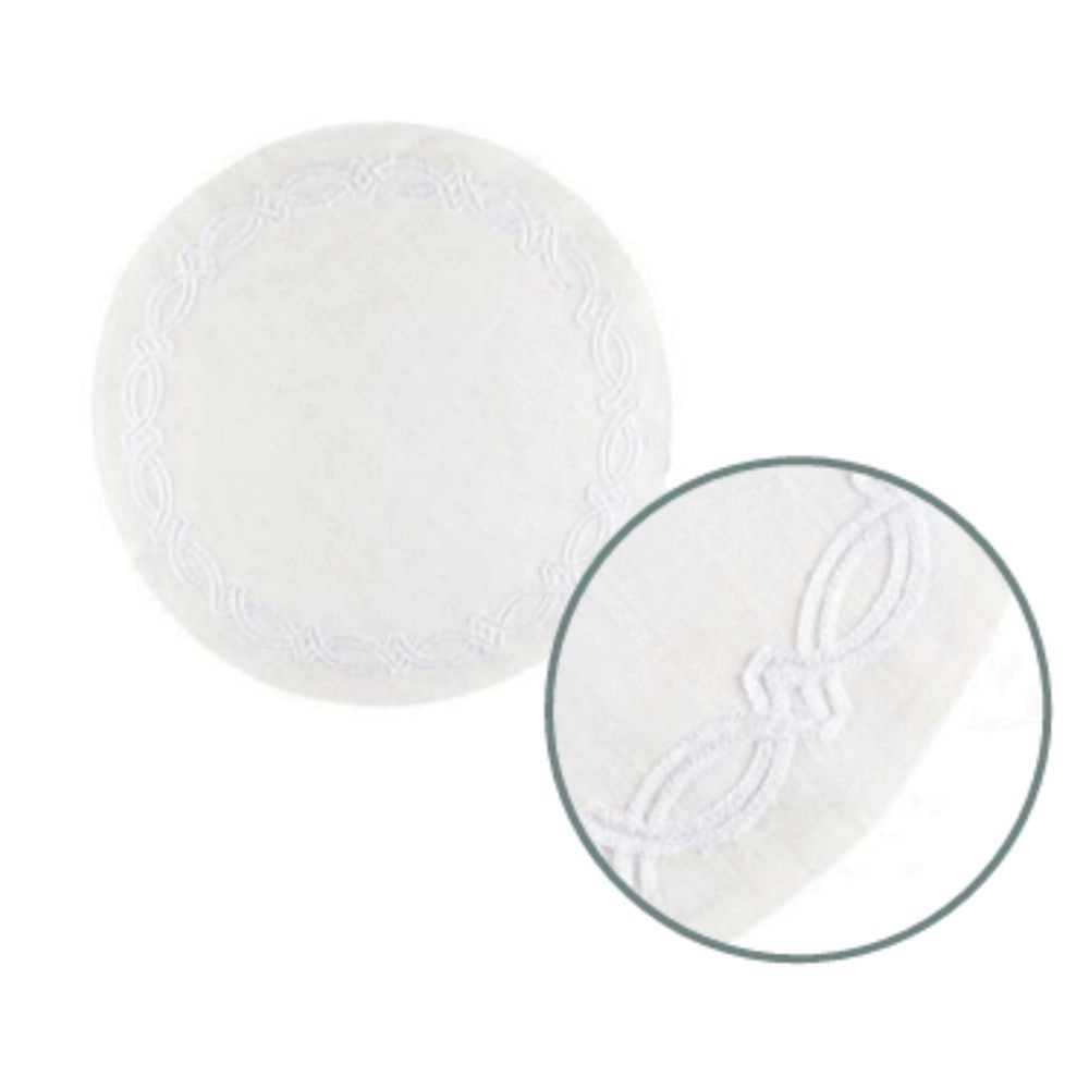 Kit - Jogo Americano Truly Branco c/ Branco - Linha Ricamo