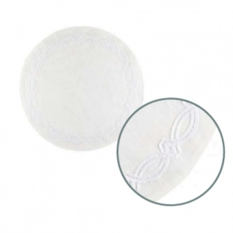 Kit - Jogo Americano Truly Branco c/ Branco - Linha Ricamo