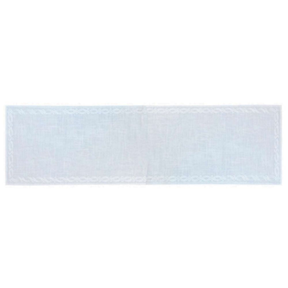 Caminho de Mesa Truly Branco c/ Branco - Linha Ricamo