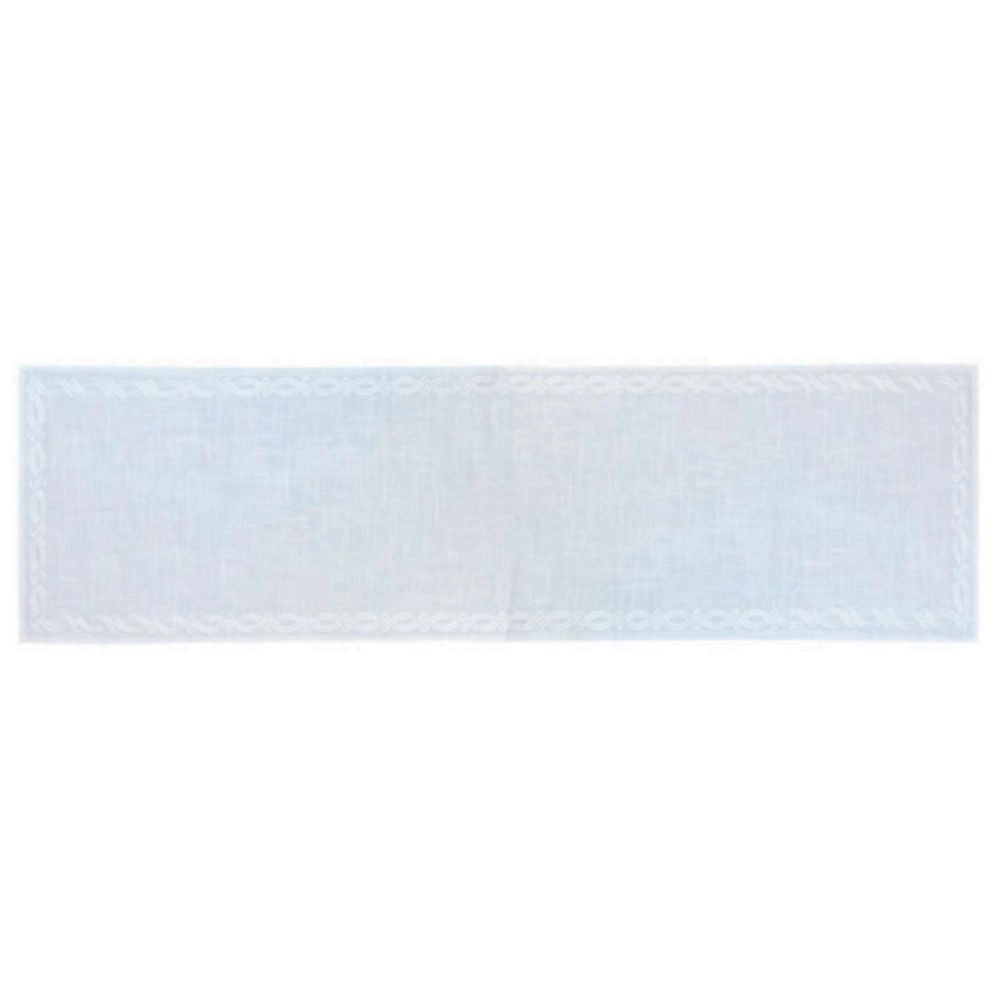 Caminho de Mesa Truly Branco c/ Branco - Linha Ricamo