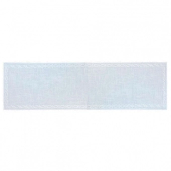 Caminho de Mesa Truly Branco c/ Branco - Linha Ricamo